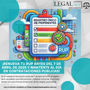 Renovación RUP registro único de proponentes